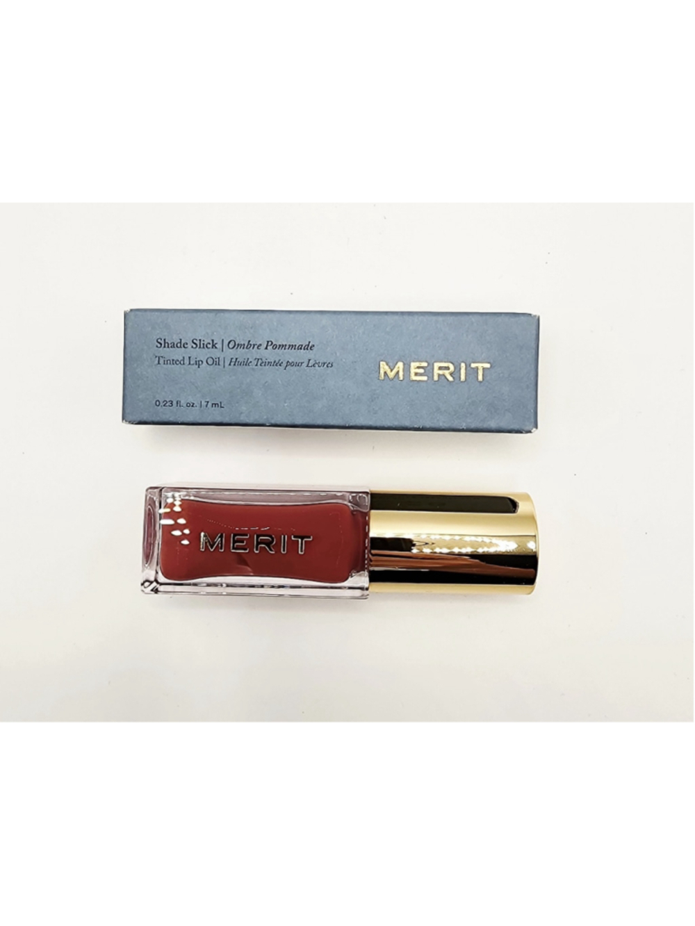 MERIT Shade Slick Tinted Lip Oil Pink Beet 7mL NIB